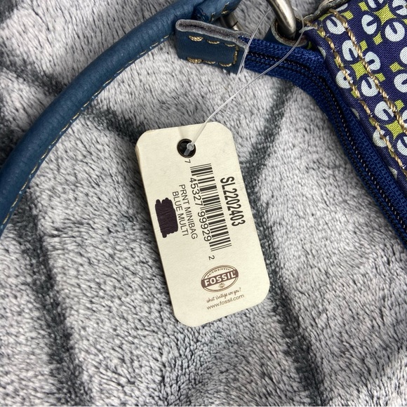 Fossil Floral Bag with Cobalt Blue Leather Strap NWT J - Picture 4 of 7